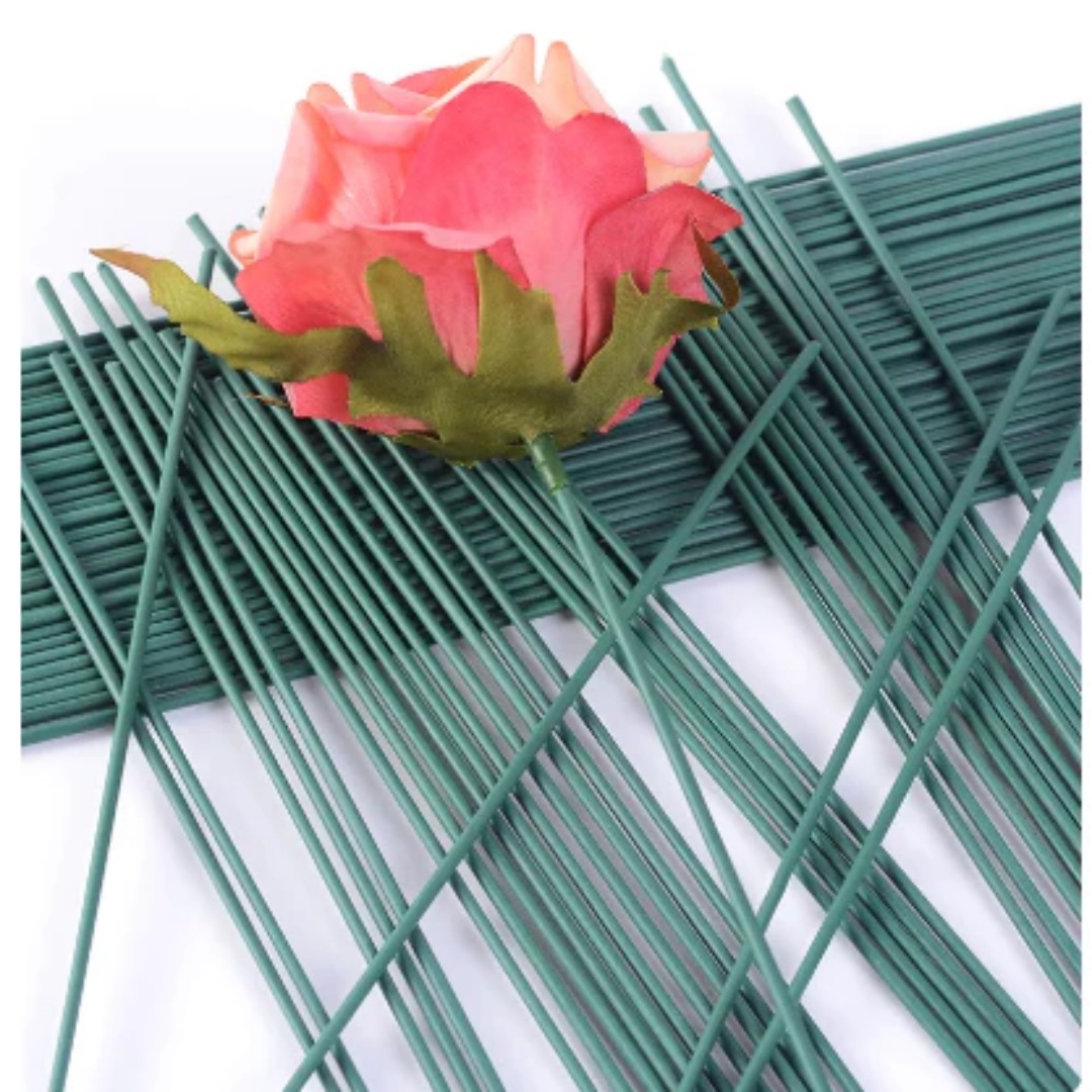 Wire Stem Florist - 50 Peças de Arame Floral Verde