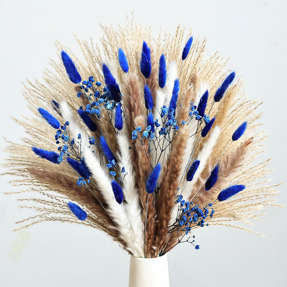 Baby Breath Dried - 70 pçs azul pampas flores secas