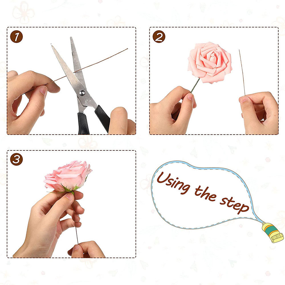 50 pçs/lote 26 #   Arranjiment - Wire Stem Florist avaliação e preço