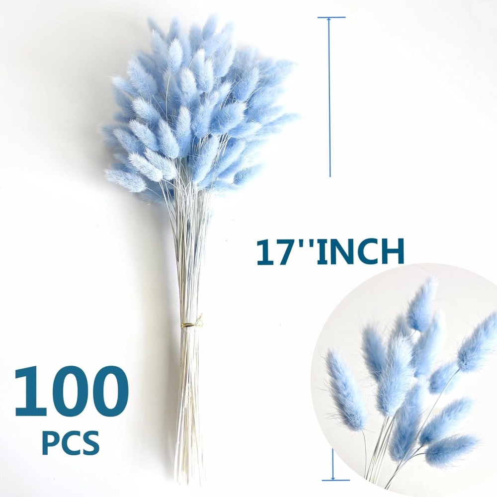 100 pçs azul lebre-cauda grama - Florist Supply Vases avaliação e preço